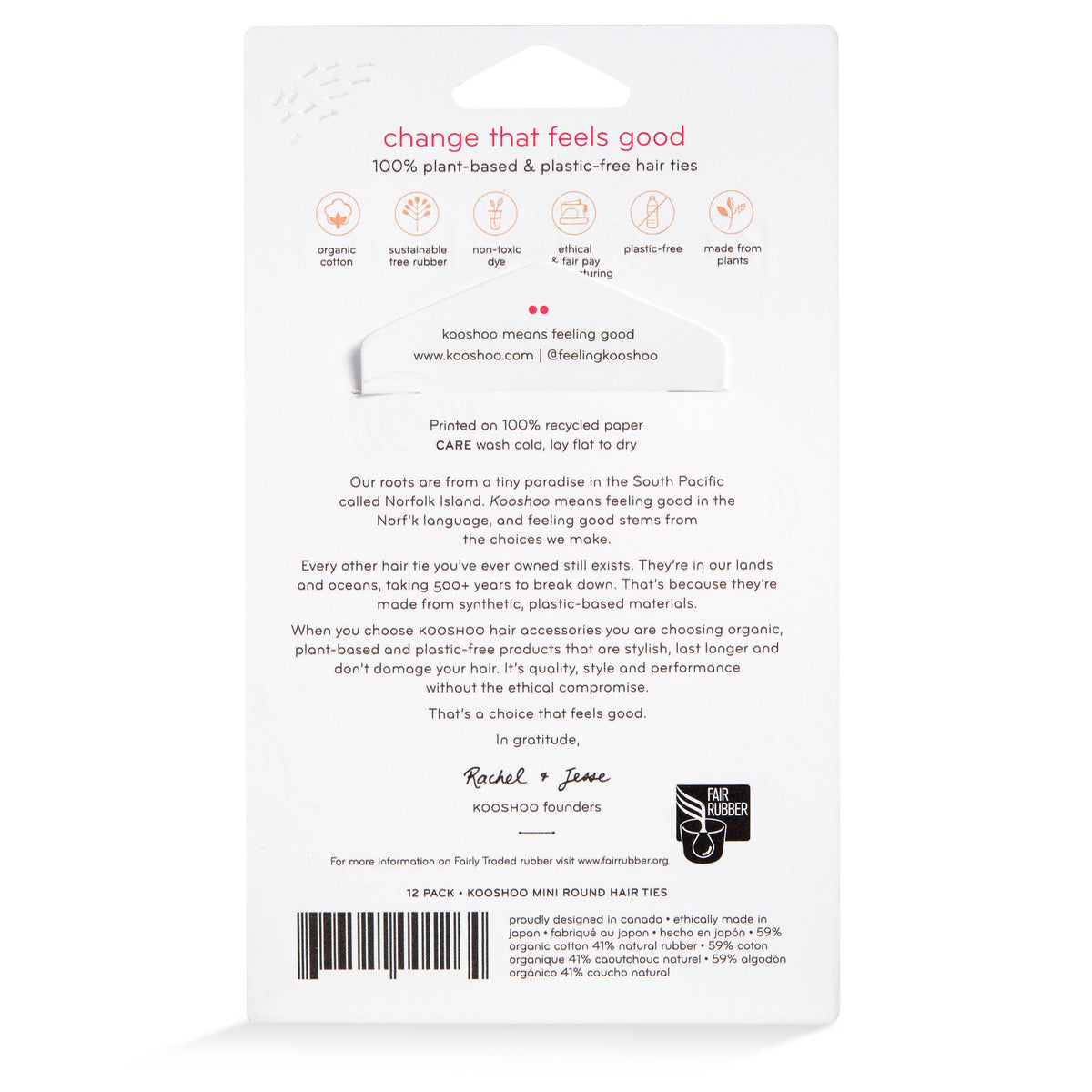 Plastic-free Round Hair Ties - Mini 12-pack - Dark Hues